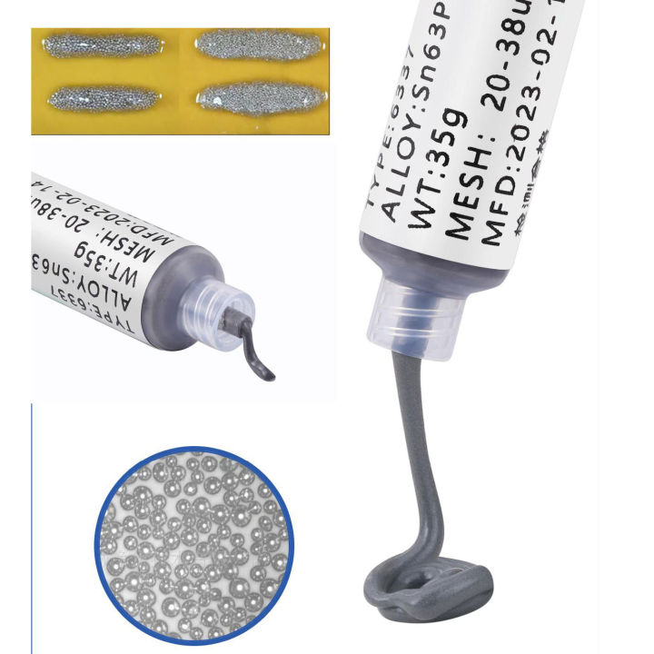138/183℃ Solder Paste Syringe Flux for Soldering SMD BGA IC Needle Tube Tin Solder Paste Welding Paste Welding Components Vnce Lncei