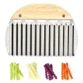 Versatile Pleat Cutter Stainless Steel Crinkle Cutter Set for Fun Food Prep Perfect for Potatoes Carrots More Easy to Use Dishwasher Safe 2 Pcs Set Crinkle Cutter for Vegetables. 