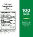 Nature'S Bounty Calcium Magnesium And Zinc Caplet, Immune And Supporting Bone Health, 100 Counts. 