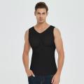 Men Muscles Shirt Male Invisible ABS  Chest Underwear Stomach 8 Pack Padded Tops Body Shaper Removable Inserts. 