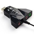 H-MENT Virtual 7.1 Channel Audio Sound Card Adapter For Laptop PC Mic 3.5mm Interfaces USB Mic Speaker Adapter Simple Use. 