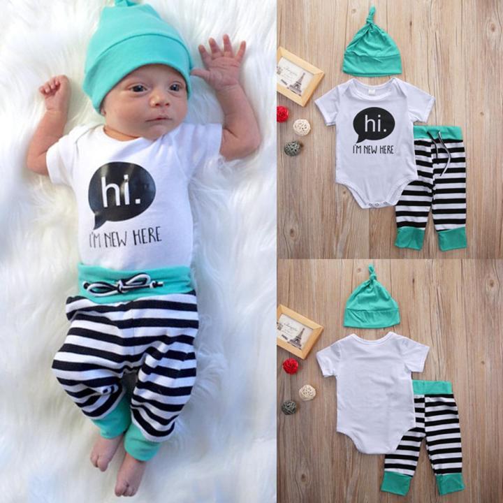 2020 3Pcs/Set New autumn baby Boy clothes set Cotton Romper