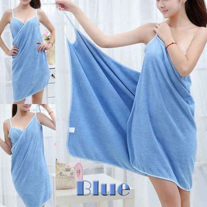 Bathroom%20Women%20Bath%20Towels%20Wearable%20Towel%20Dress%20Beach%20Adults%20Bath%20Gown%20SPA%20Sling%20Robes%20Home%20Nightwear%20Microfiber%20Women%20Bathrobe%20-%20Image%203