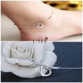 【Limited edition】 New Fashion Foot Anklet 925 Sterling Ladies Silver Anklets Bracelet Chain For Women Love Heart Pendant Foot Pulseras Jewelry.