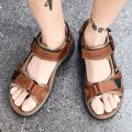 Brand Summer Men's Sandals Genuine Leather Men Slippers Gladiator Men Beach Sandals Soft Comfortable Outdoors Wading Shoes 38-48.