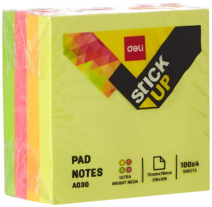 Deli%20EA03003%20Bright%20Neon%20Sticky%20Notes%20Pad%20400%20Sheets%20-%20Image%202