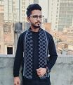 Black And Grey Winter Woolen Scarf, Soft Muffler Stylish Fashion Scarf For Men And Women. 
