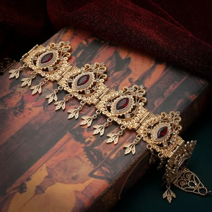 New%20Arabic%20Bridal%20Hair%20Jewelry%20Metal%20Tassels%20Hair%20Chain%20for%20Women%20Algerian%20Tradition%20Wedding%20Hair%20Accessories%20Bridesmaid%20Gift%20-%20Image%202