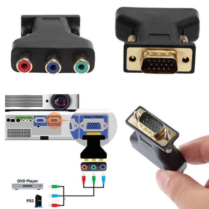 VGA to RCA Connecter Converter Male VGA to 3 RCA RGB Female Video To Jack Style Plug Component 15-Pin VGA Video Adapter HD Z9V9