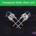 10Pcs 10Mm White Led Clear Transparent White 10Mm Led Super Bright Led Lamp Wide Angle Electronics Components Indicator Flash Light Emitting Diodes -  Rgb Light. 