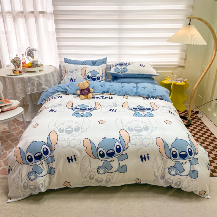 New Cartoon Skin-Friendly Four-Piece Set Student Dormitory Children's Household Bedding Quilt Cover Bed Sheet Fitted Sheet Wholesale