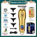 Kemei km-678 Hot Selling Lcd Digital Display Usb Charging Metal Body Professional Electric Hair Clipper. 