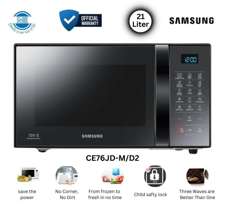 SAMSUNG CE76JD-M/D2 Grill Convection Microwave Oven with Ceramic Enamel Cavity - 21 Liter