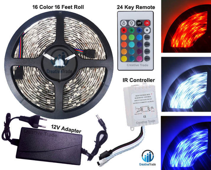 Premium Quality - 16 Color Rgb 5050 Led Fiexble Strip Light With Remote ...