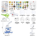 Button Maker Machine 70pcs Pin Maker Installation-Free 55mm+35mm Badge Punch Pressing Machine.