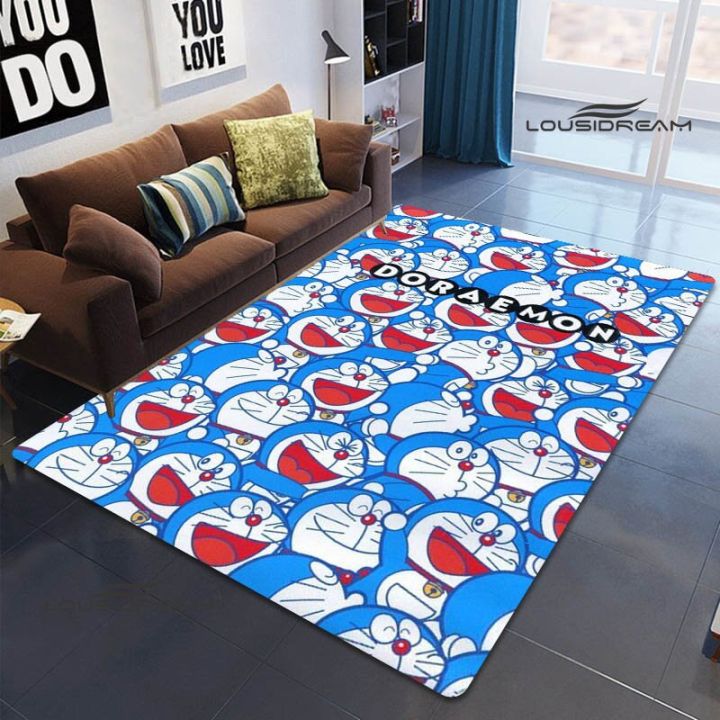 Doraemon Cartoon printed carpet Anime carpet bedroom decoration Yoga mat outdoor rug area rug Non -slip carpet birthday gift