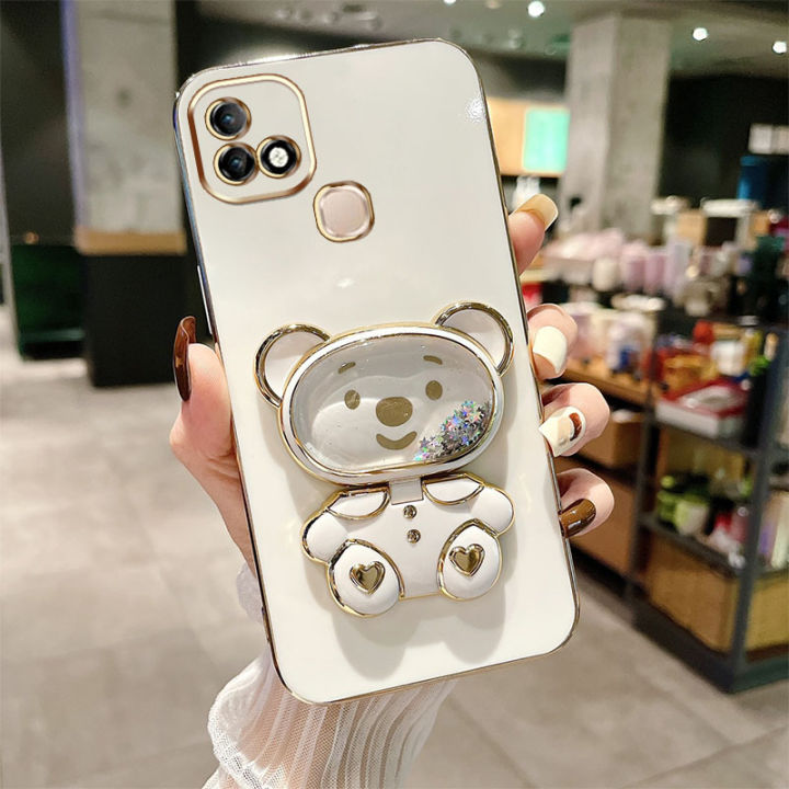 AnDyH%20Phone%20Case%20for%20Infinix%20Smart%205%20Pro%20Hot%2010i%20X658B%20X658E%20X659B%20Cute%20Quicksand%20Liquid%20Bear%20Bracket%20Anti%20Drop%20Camera%20Protection%20-%20Image%202
