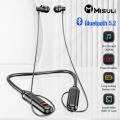 【FUPANG】Wireless Bluetooth neckband headphones gaming power display HiFi headset TWS earbuds with mic support card.