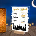 Wooden Ramadan Calendar Reusable Board Base Table Ornament Mubarak Eid Advent Day Countdown Gifts with Pen. 