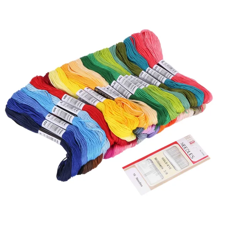 50%20Skeins%20Embroidery%20Floss%20Cross%20Stitch%20Thread%20Bracelet%20String%20with%20Needles%20for%20Friendship%20Bracelet%20-%20Image%203