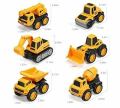 6pcs Mini Casted Toy Track Car Mini Toy Construction Vehicle Set Farm Tractor Excavator Simulation.