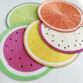 1pcs 38cm  watermelon Placemat Table Mat Round Placemats PP Plastic Woven Dining Table Mat Heat Insulation t Holder. 