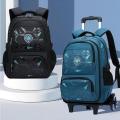 Kids Trolley Suitcase Children'S School Backpack With Wheels Student Travel Bag Satchel On Wheels For Boys Waterproof School Bag. 