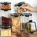 Kitchen Square Transparent Airtight Jar Food Preservation Jar Storage Jar Kitchen Nut Snack Storage Box. 