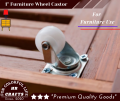 Universal Swivel Casters 1" 4PC-Furniture Wheel Castor White PP- Nylon Dual Roller Wheel For Platform Trolley Chair Fixed Swivel. 