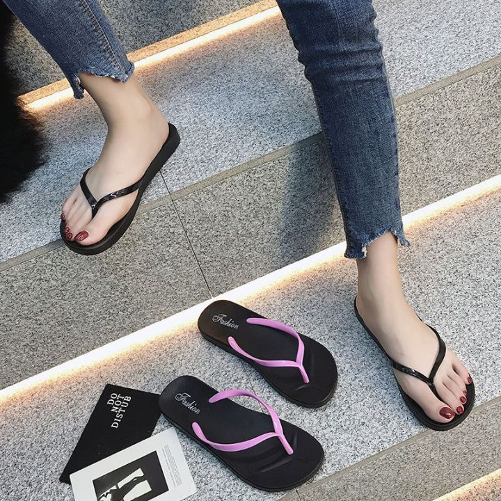 Summer%20Flip-Flops%20Women's%20Net%20Red%20Flat%20Bottom%20High-Looking%20Non-Slip%20Slippers%20Women%20Couple%20Beach%20Outdoor%20Wear%20Seaside%20Plywood%20Flip-Flops%20-%20Image%208