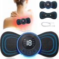 New Portable Mini Electric Neck Massager Back Body Portable With USB Charging Cable,EMS Electric Pulse Neck Massager Cervical Massage Patch Back Sticker Muscle Stimulator Portable Relief Pain Relax Massageador. 