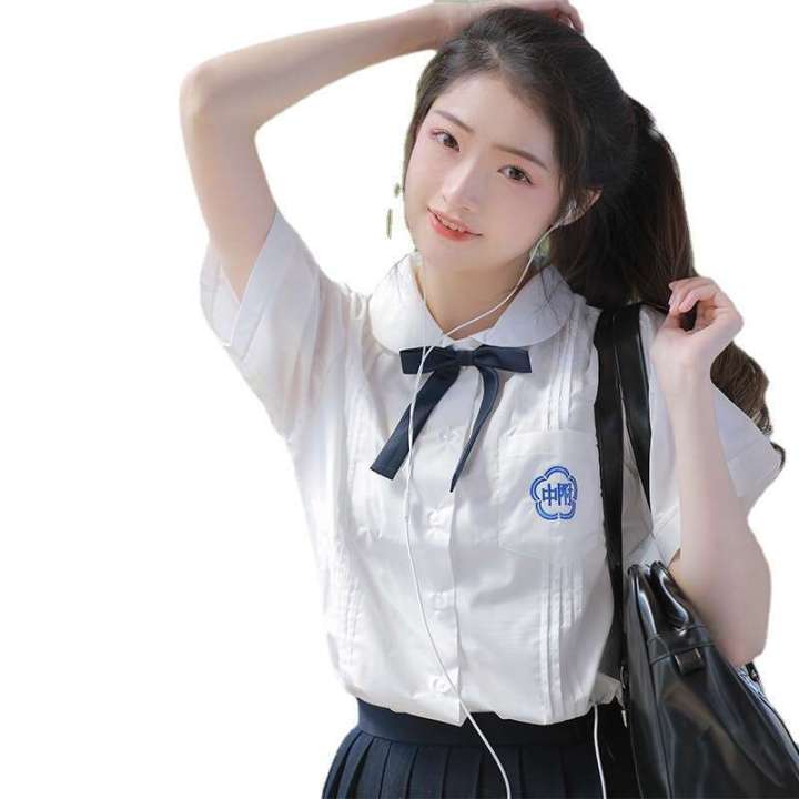 Taiwan%20Affiliated%20Middle%20Genuine%20Female%20High%20School%20College%20Style%20Student%20Dress%20White%20Shirt%20JK%20Uniform%20Set%20Summer%20Graduation%20Season%20-%20Image%205