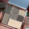 7 Colors Eyeshadow Palette Pearly Glitter Matte Finish Dark Grey Beige Color Eyeshadow With Mirror Portable Cosmetics. 