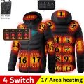 【Alien Alien】 Men 9 Areas Heated Jacket USB Winter Outdoor Electric Heating Jackets Warm Sprots Thermal Coat Clothing Heatable Cotton jacket. 
