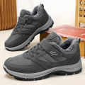Winter men's cotton shoes for middle-aged and elderly people with fleece thickened warm walking shoes outdoor hiking shoes for men and women. 