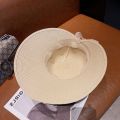 Summer Women Large Bow Straw Hat Portable Foldable Holiday Beach Sun Visors Hand Woven Solid Color Female Sunshade Bonnet Cap. 