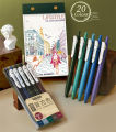 Sweet Journal 5 Colors 0.5mm Retro Vintage Gel Pen Set Color Press Quick Dry Ball Pens Set. 