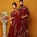 Exclusive Designer Dhupiyan Saree And Dhupiyan Panjabi For Combo Couple Dress- Saree & Panjabi Set - Sari - Sari. 