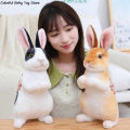 Simulation Cute Rabbit Plush Fur Realistic Kawaii Animal Easter Bunny Rabbit Toy Model Gift Home Decoration. 