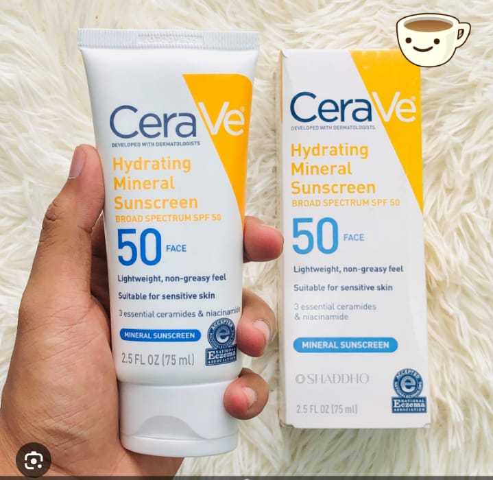 CeraVe Hydrating Mineral Sunscreen Broad Spectrum SPF50 .(75ml)