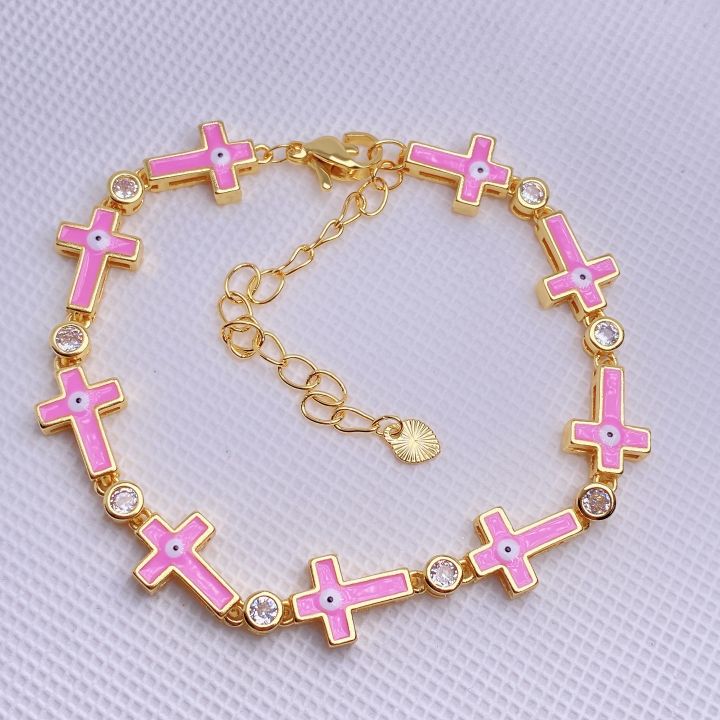%E3%80%90Daily%20Necessities%20For%20Anyone%20Store%E3%80%91Greek%20Evil%20Eye%20Cross%20Charms%20Copper%20Zircon%20Enamel%20Colorful%20Chain%20For%20Women%20Plated%20Fashion%20Jewelry%20Statment%20-%20Image%203