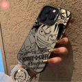 Luxury One Piece Cool Zoro Luffy Case For Redmi 13C A1 12C 9A 12 10A 9 10C A2 9T 9C NFC Note 13 11s 11 10 9 12 10s 8 Pro Max Poco M3 X6 M6 C55 Mi 12 11 Lite Plating Metal Soft Case. 