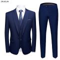 Men Wedding 2 Pieces Suit 3 Set Blazers Elegant Full Luxury Coat Pants Design Latest Vest Business 2022 Slim Fit Jacket Trousers. 