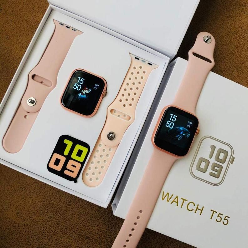 T55 Smartwatch Waterproof Heart Rate Blood Pressure Fitness Tracker - Pink