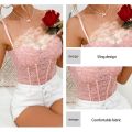 New Women's Strap Solid Color Flower Decoration Women's Adjustable Shoulder Strap Fish Bone Mesh Bra.