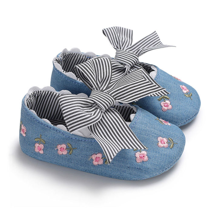 New Baby Shoes Cute Flower Bows Newborn Toddler Baby Girl Shoes Soft GirlsShoes