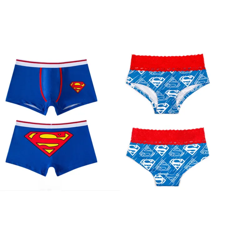 Anime Lovers Men Women's Superhero Cartoon Elastic Underwear Printed Lace Breathable Panties High Quality Lingerie