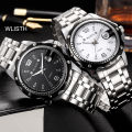 Men Casual Watches Waterproof 2023 New Calendar Quartz Movement Steel Band Business relo for men. 