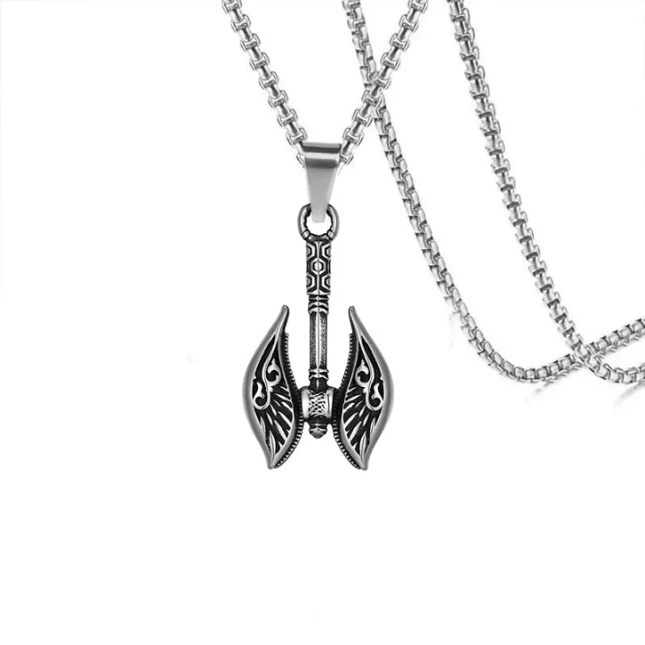 AliExpress%20cross-border%20e-commerce%20supply%20stainless%20steel%20men's%20Viking%20tomahawk%20pendant%20necklace%20titanium%20steel%20retro%20personality%20pendant%20-%20Image%203