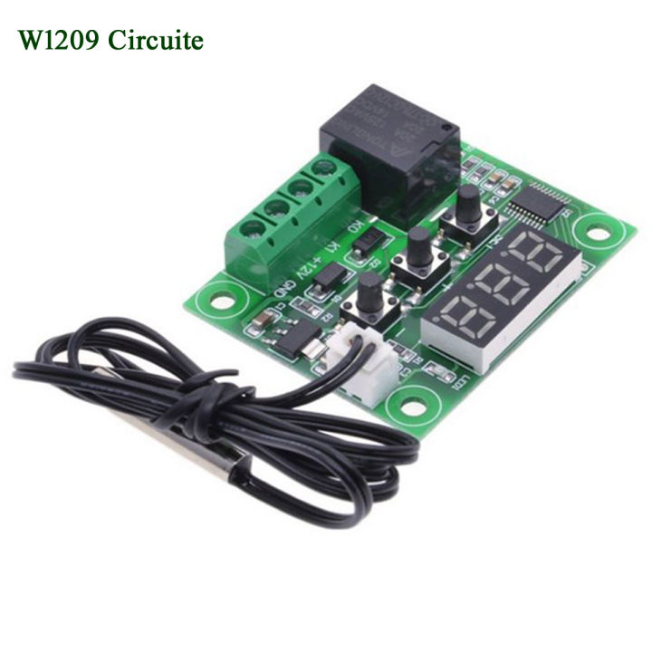 W1209 Incubator Temperature Controller Circuit Module DC 12V 10A Relay Three Digit Red LED - Multimeter - Precise Temperature Control
